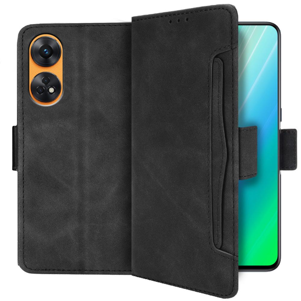 Flip Case for Oppo Reno8 T, Card Slot, Black