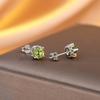 Natural Peridot Earrings Women'S Sterling Silver Simple Atmospheric Crown Earrings Temperament Men'S Personality Earrings