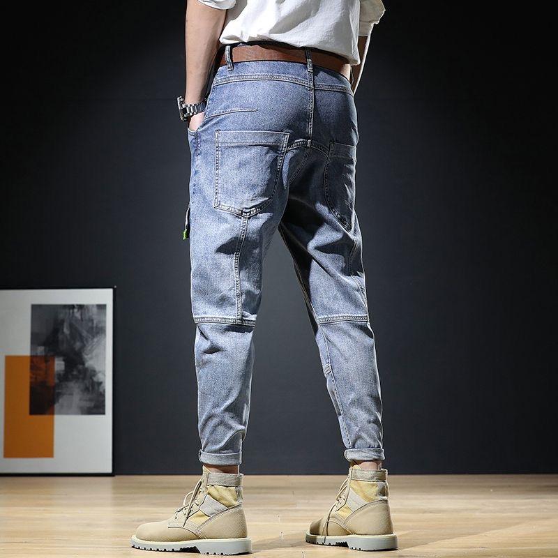 Jeans Herren Sommer neue schlanke Hosen mit kleinem Bein Frühling und Herbst Gezeiten gewaschene Arbeitskleidung lässige lange Hosen