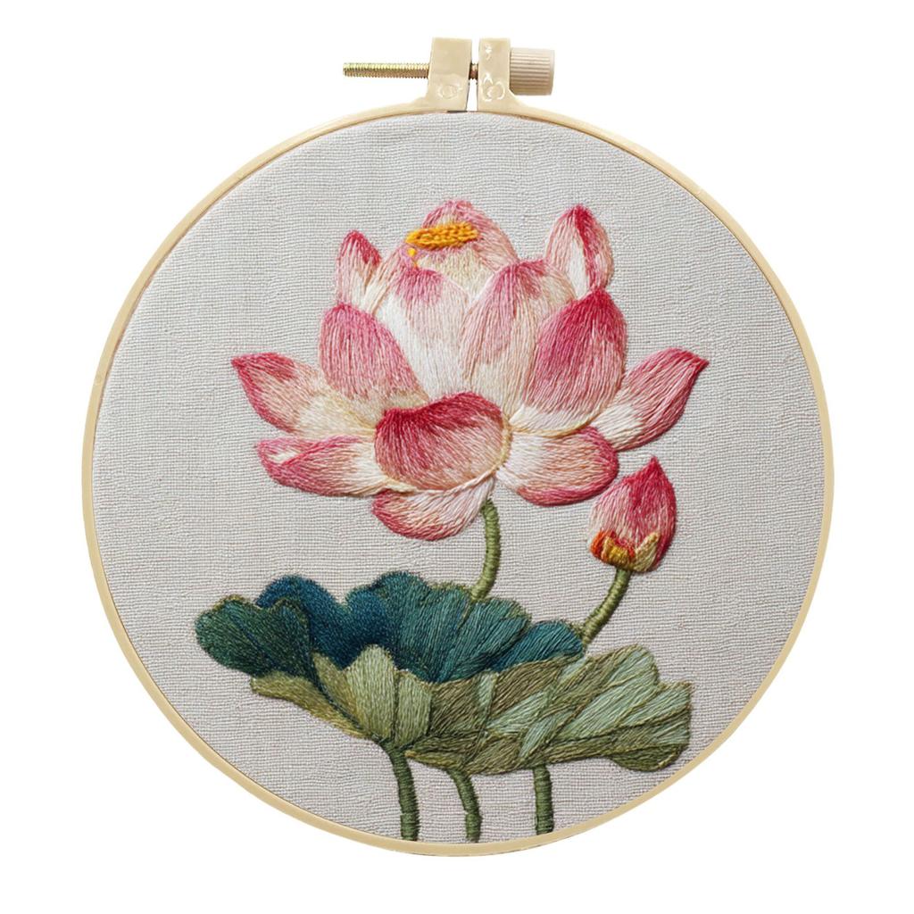 1pc Lotus Pattern DIY Embroidery Kit for Beginners