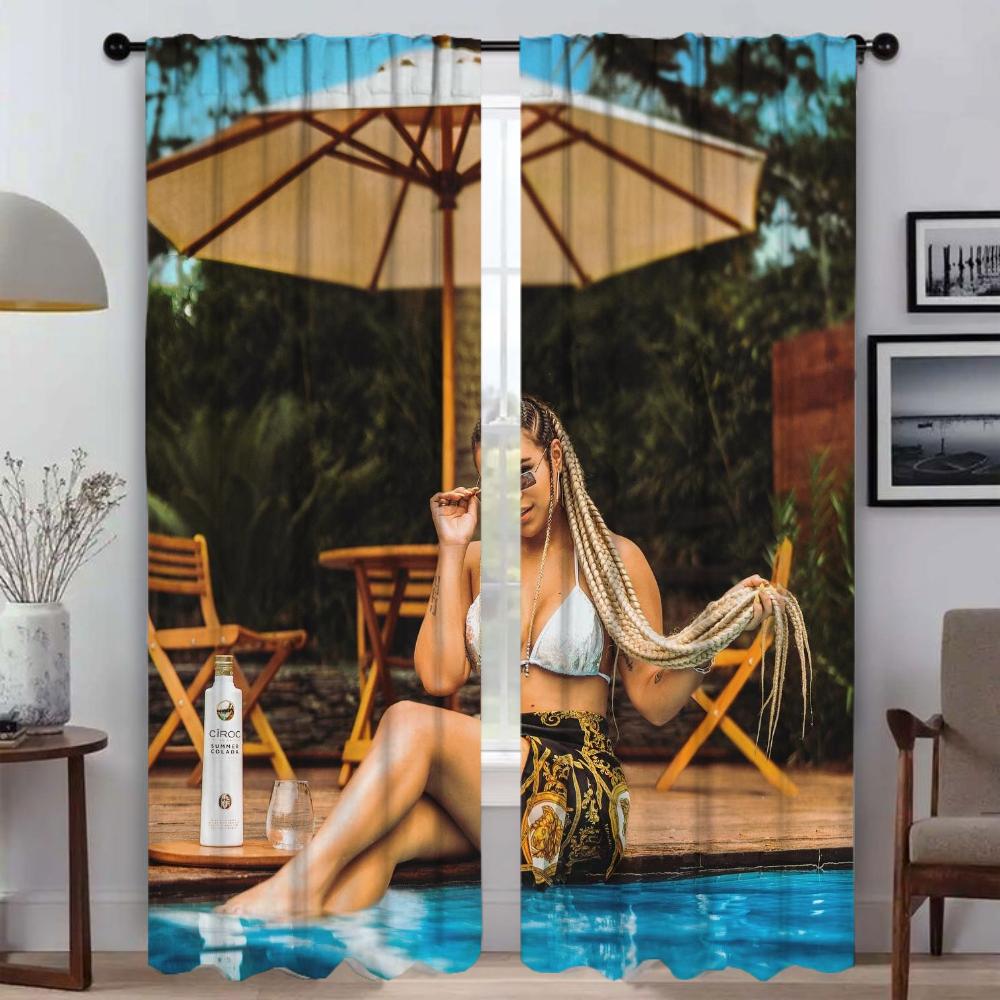 

Set Of 2 Home Interior Curtains Karols Partition Living Room Curtain Shades Bedroom Halloween Decoration Kitchen Polyester Ideal For Great W100*H130(CM)-Rod Pocket&2PCS