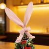 Easter Ornament Soft Pink Velvet Rabbit Ears Tree Topper with Spring Support Flexible Swinging