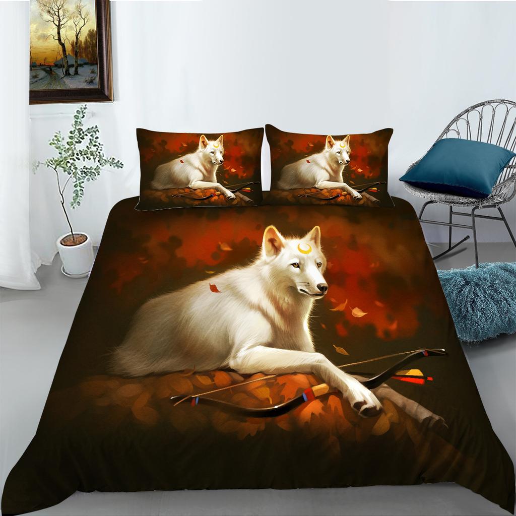 Polyester Bedding Two Or Three-Piece Digital Printing Wolf Series Can Be