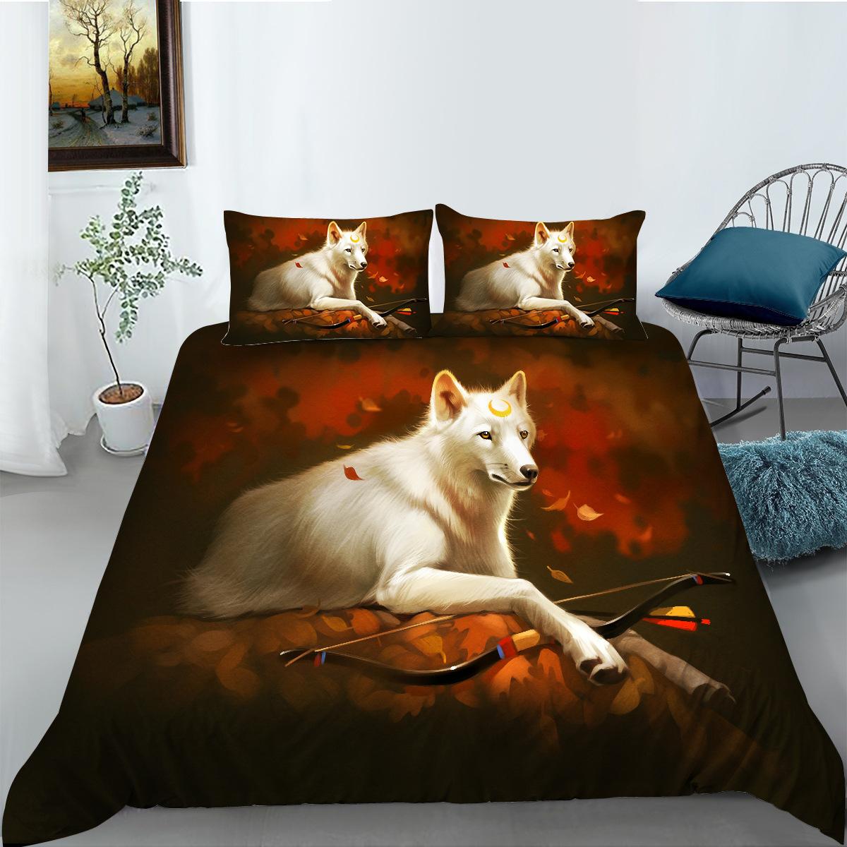 

Polyester Bedding Two Or Three-Piece Digital Printing Wolf Series Can Be A pair of pillowcases 50 * 75