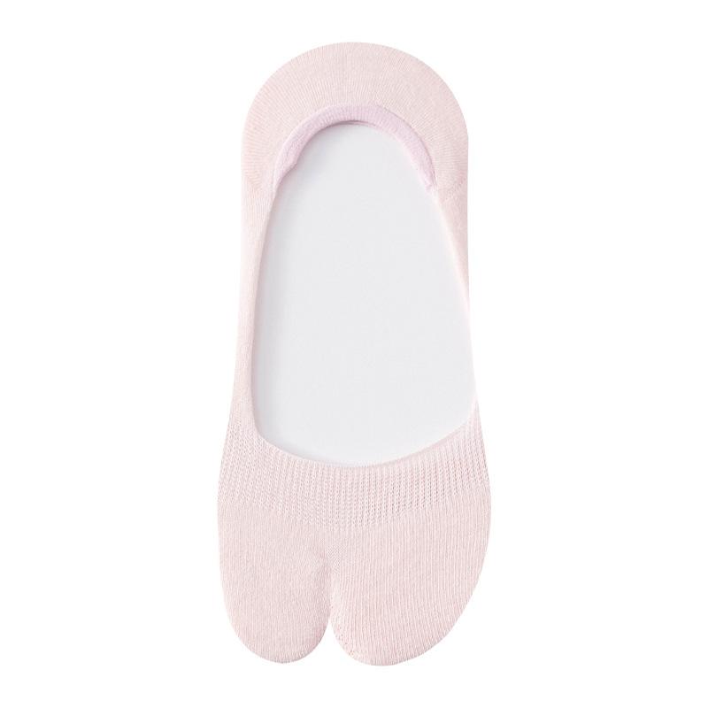 Zweizehige Bootssocken für Damen, dünn, nahtlos, schweißabsorbierend, zehentrennend, unsichtbar, flach, rutschfest und mit Fersenhaftung