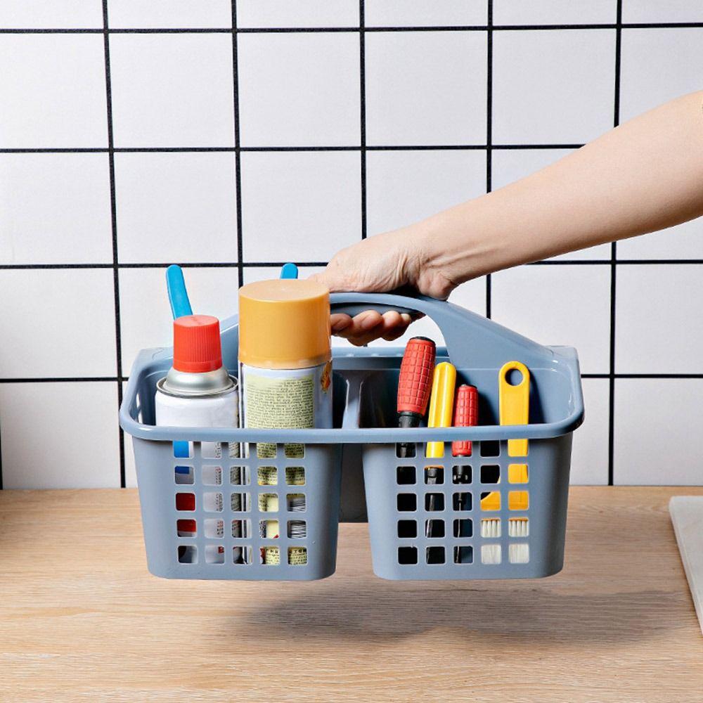 Hollow Out Toiletries Organizer Box 3 Compartments Storage Basket Shower Basket  for College Dorm