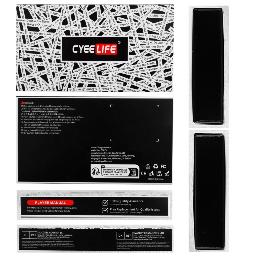 CyeeLife 16g Wolframové Profesionální Šipky 90%