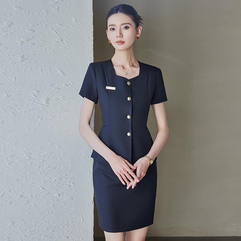 Tluoman Women's Short-Sleeve Professional Suit Set