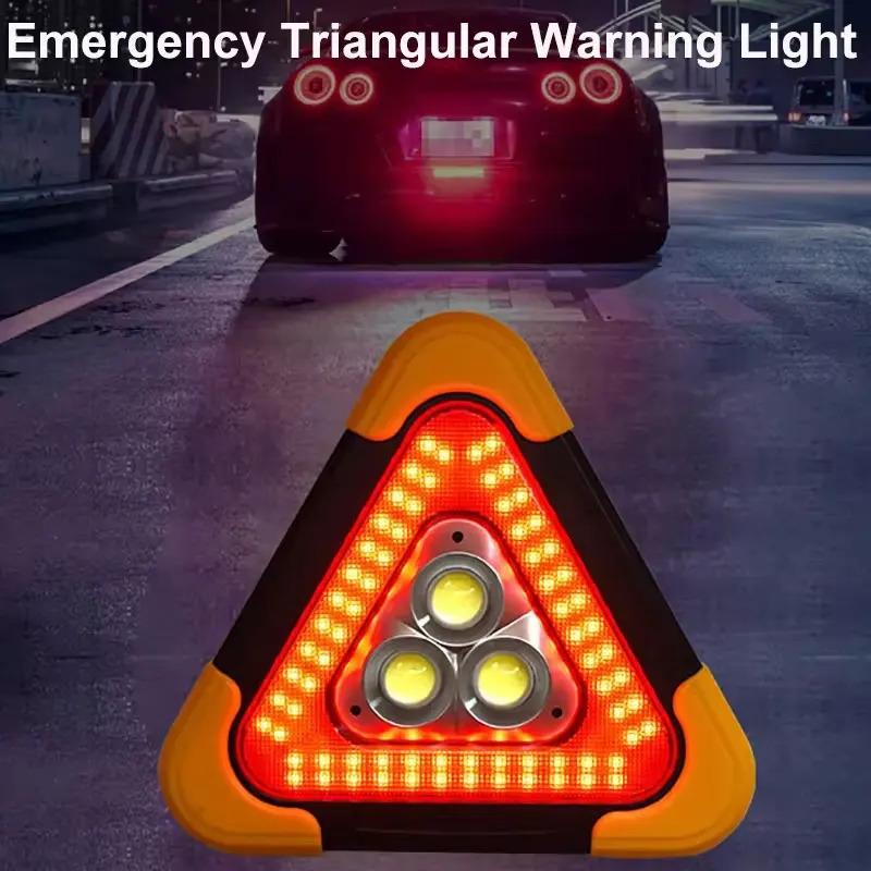 3 In 1 Solar Emergency Warning Triangle Light Portable Safety Breakdown Alarm Lamp for Camping Car Travel