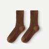 Damen Dicke Wollsocken für Herbst/Winter - Japanischer Stil, Unifarben, Doppelstrickdesign, Mittellang, Plus Samt, Heißer Verkauf.