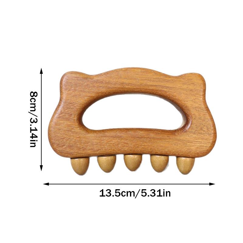 5 Bead Meridian Massage Brushes Hand Held Massage Comb Acupressure Wooden Hair Brush Meridian Head Massage Tool for Relaxation