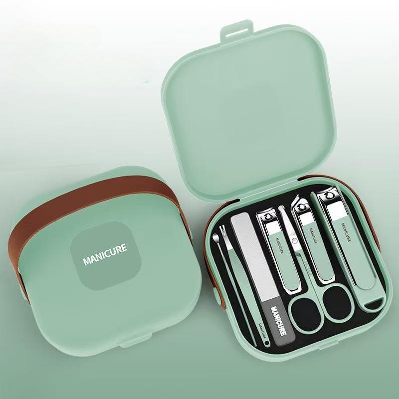 Portable Durable Anti-Splash Nail Clipper Set Hand in Hand with ManicureTools Nail Clippers Protection Tool Manicure 7Sets