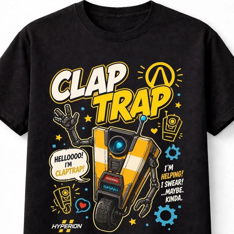 Claptrap Borderlands Robot Gaming Graphic Unisex TShirt S