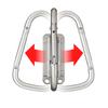 Tajima Sef System Sef Tool Holder Stainless Steel Slim Carabiner Large Folding Model Made of stainless steel for design and a slim Breaking strength