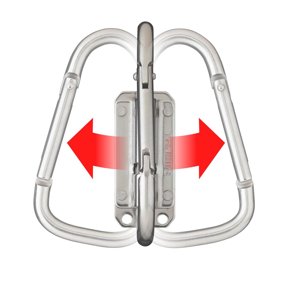 Tajima Sef System Sef Tool Holder Stainless Steel Slim Carabiner Large Folding Model Made of stainless steel for design and a slim Breaking strength