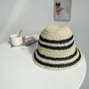 Hat women's 2024 new beach vacation woven straw hat summer seaside sunshade sun protection straw bucket hat basin hat