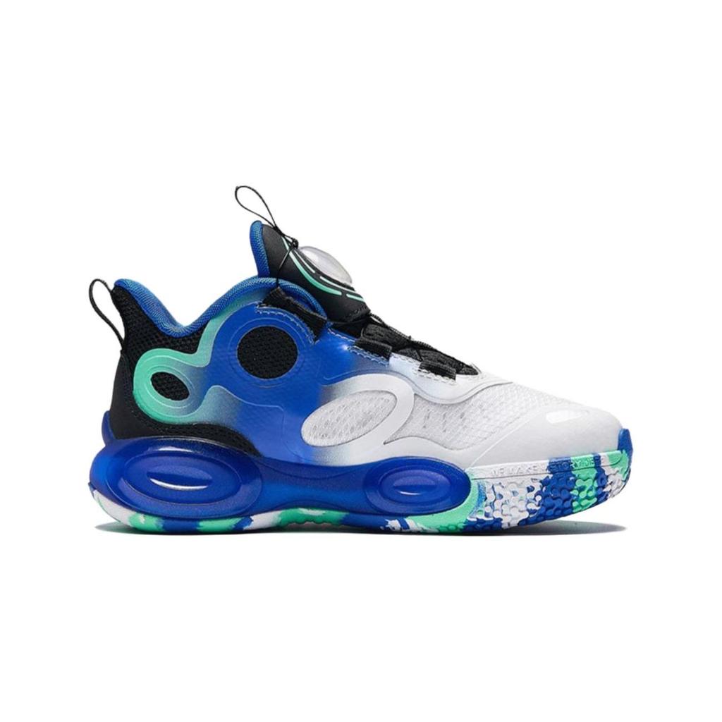 Anta Comfortable Simple Shock Absorbing Wear Resistant Low Top Kids Basketball Shoes Kids Basketball Shoes White Blue Black 312429952-2