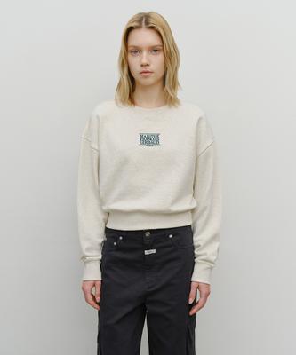 Malittepeulangsowajeobeo W Small Classic Logo Crop Sweatshirt Oatmeal