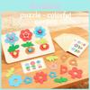 Wooden 3d Flower Puzzle For Kids With Color Recognition And Stacking Skills For Early Education