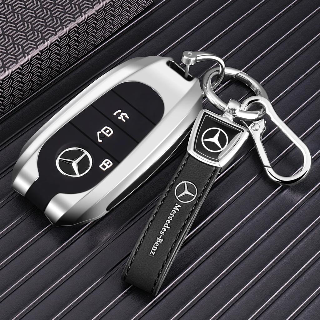 VFO1 Car Key Case Cover for Mercedes-Benz A B C E G S Class CLA CLS GLA GLB GLC GLE GLS EQA EQB EQC 3 Buttons Auto Accessories