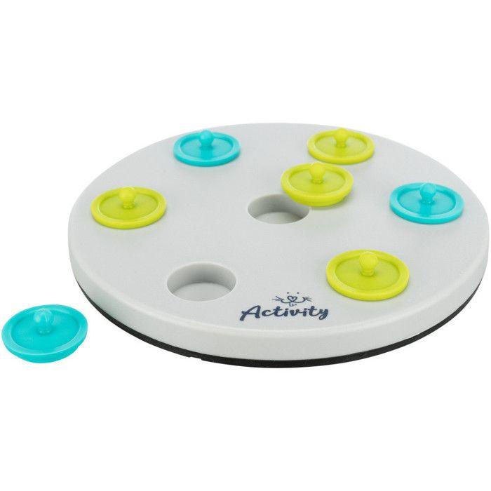 Rabbit Toy - Trixie - Snack Board - 7 Lids - Mental Stimulation - Grey Plastic