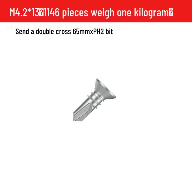 M4.2 Phillips Countersunk Self-Drilling Flat Head Galvanized Steel Screw for Metal and Tile