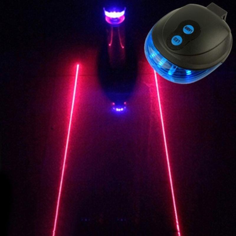 Bicycles Rear Light Waterproofs Bikes Light Tail Lamp 7 Flashing Type Bikes Taillight with 2 Lasers Beams Safety Warning Light