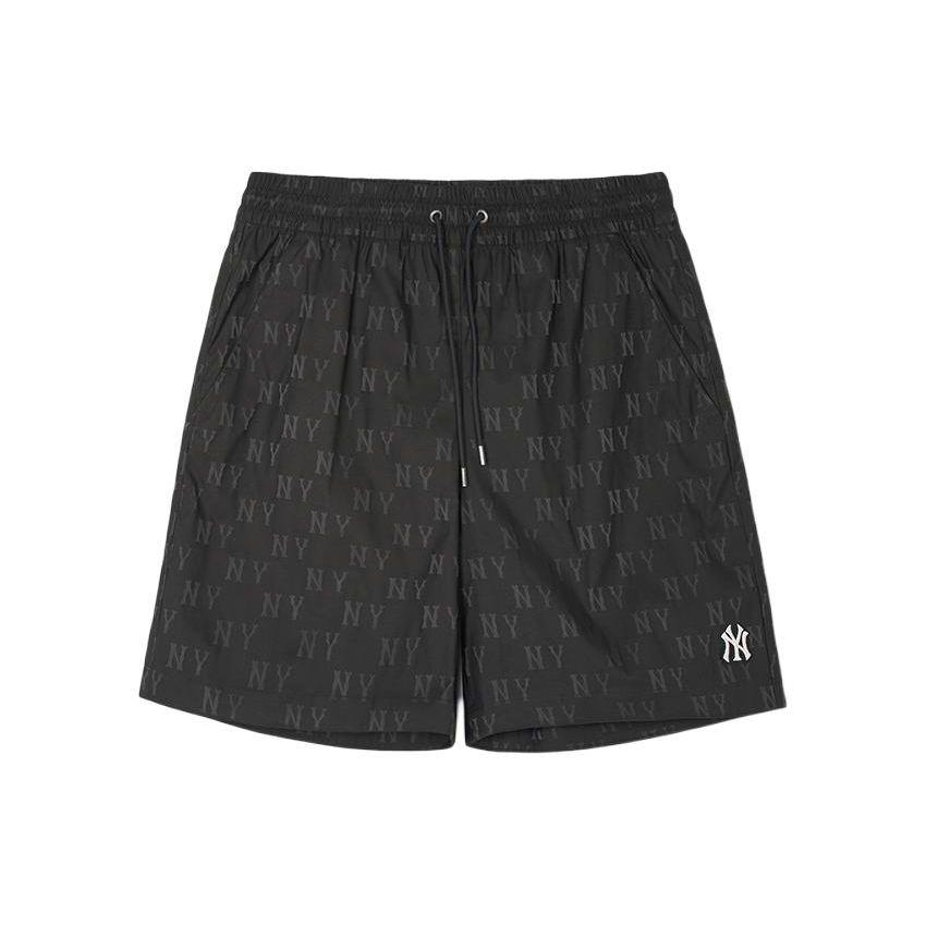 MLB Kids MLB Bloemenreeks New York Yankees All Over Print Vetersluiting Rechte Pijp Casual Shorts Unisex shorts Zwart 3ASMM0143-50BKS S