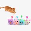 Kitten Colorful Plush Mouse Head with Bell Rope Cat Toy Interactive Pet Supply