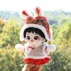20CM Doll New Year's Clothing Red&white Mini Clothes New Doll Plush Cloak  20cm Cotton Doll