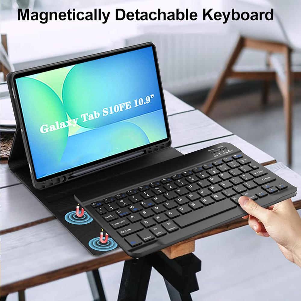 Case for Samsung Galaxy Tab S10 FE 10.9 Inch, Keyboard Cover for Samsung Galaxy Tab S10 FE 10.9 Inch SM-X520/X526/X526B
