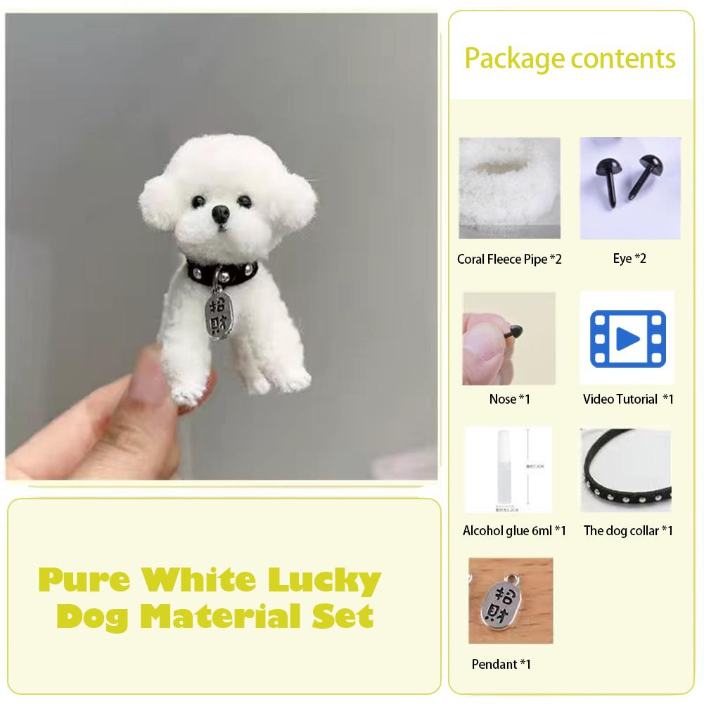 Coral Fleece Material Pipe Chenille Stems Craft Pipe Stems Kit Creative Toys Cute Dog Handmade Material for Kids DIY