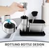 3-in-1 Zeepdispenser Pomp Set met Borstel Spons Houder Handdoekrek Keuken Spoelbak Afwasmiddel Dispenser Schoonmaakgereedschap Opbergruimte