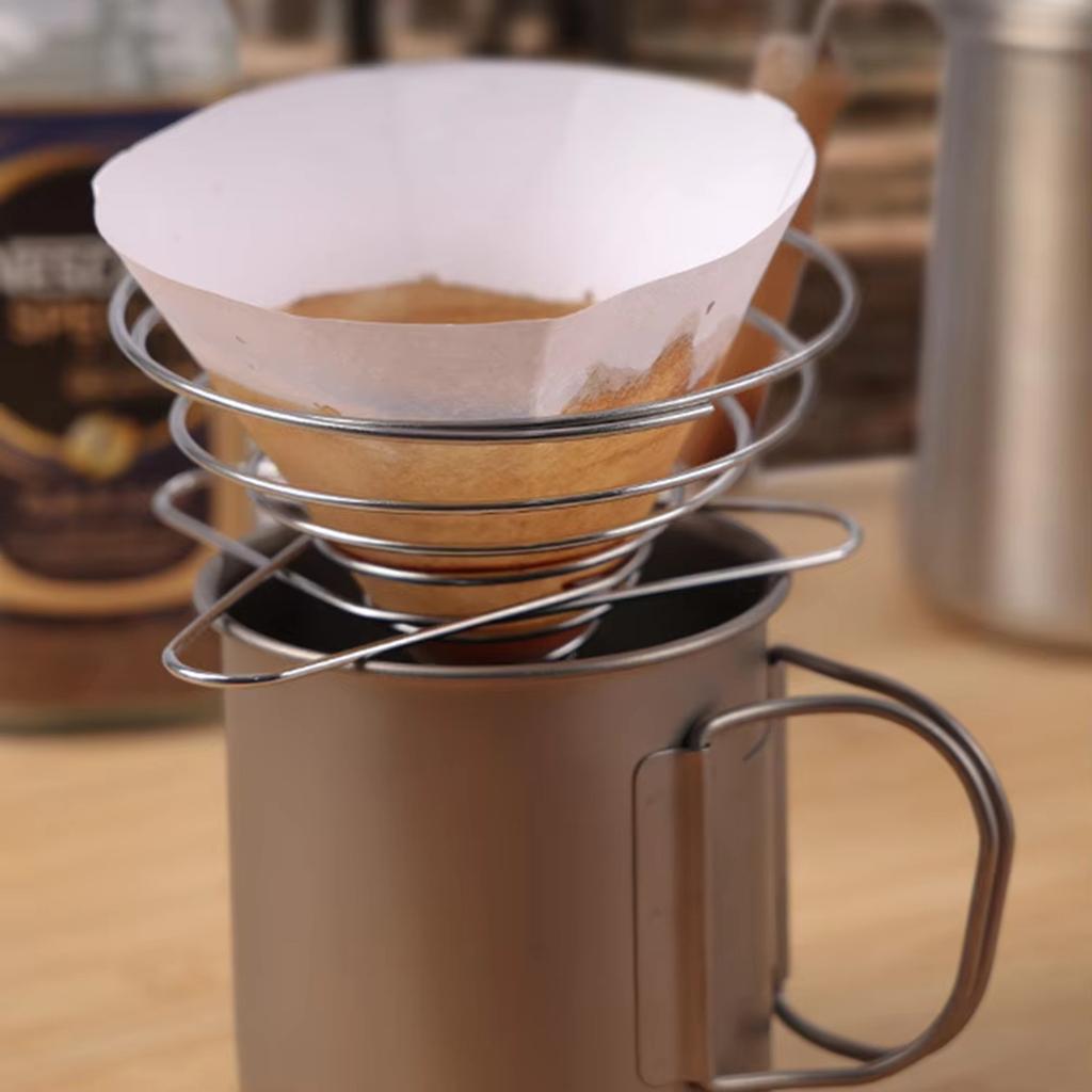 Outdoor Camping Coffee Drip Stand Stainless Steel Pour Over Coffee Filter Durable and Rust Resistant for Travel