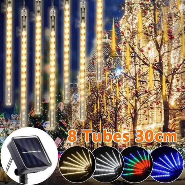 

Уличный солнечный метеоритный душ, светодиодный сказочный гирляндный светильник, антивозрастное дерево, окружающий свет на Рождество, Новый год, свадебное украшение