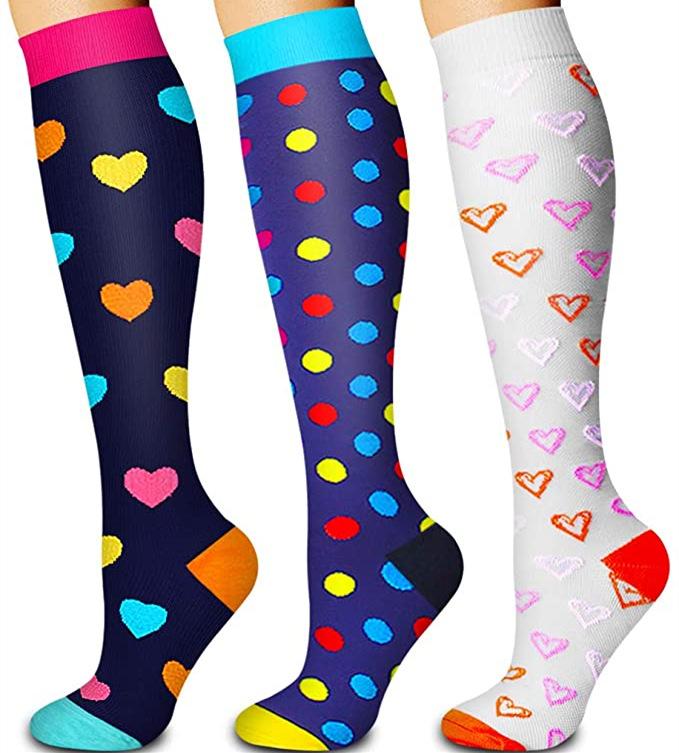 3/5/6/7/8 Paar Los Pack Damen Herren Elastisch Sport Klettern Radfahren Schöne Bein Kompressionssocken Strümpfe Laufen Krankenschwester Socken S  M