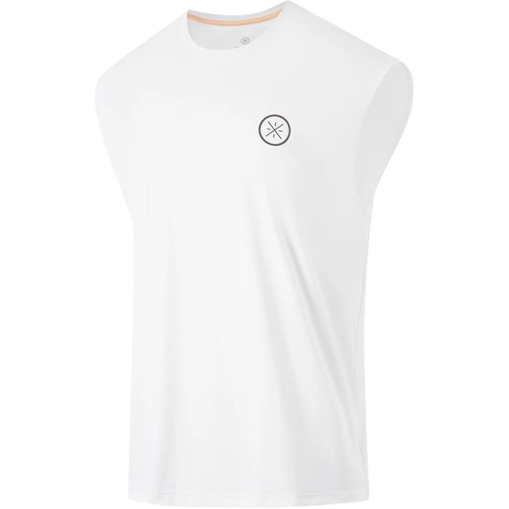 Li Ning Wade Series Solid Color Round Neck Comfortable Breathable Loose Tank Top Men Tops White AVSU023-1