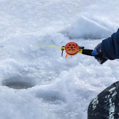 Short Ice Fishing Rod with Reel Combo Ergonomic Handle Lightweight Mini Fishing