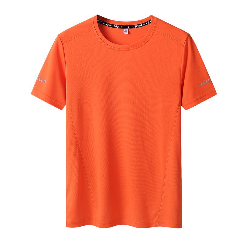 New Ice Silk T-shirt Men's Round Neck Loose Summer Casual Sport Travel Solid Color Plus Size L-9XL