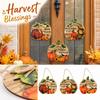 Pumpkin Door Sign Wooden Fall Wall Decor Turkey Hanging for Home Entryway