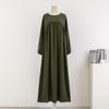 Muslimisches Übergrößenkleid Lässig für Damen Lang Maxi Mode mit Taschen Einfarbig Langarm Vestidoes Herbst Frühling 50-100kg Locker Robenkleider