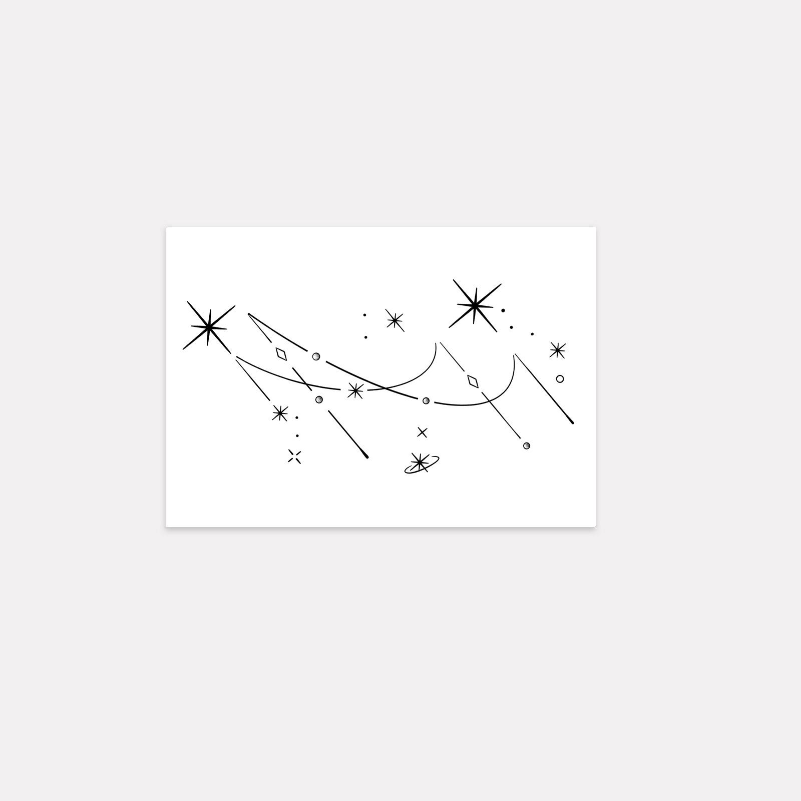 High-End Sense Of Simplicity Small Fresh Romantic Beauty Star Tassel Pendant Arm Tattoo Sticker 10*7CM