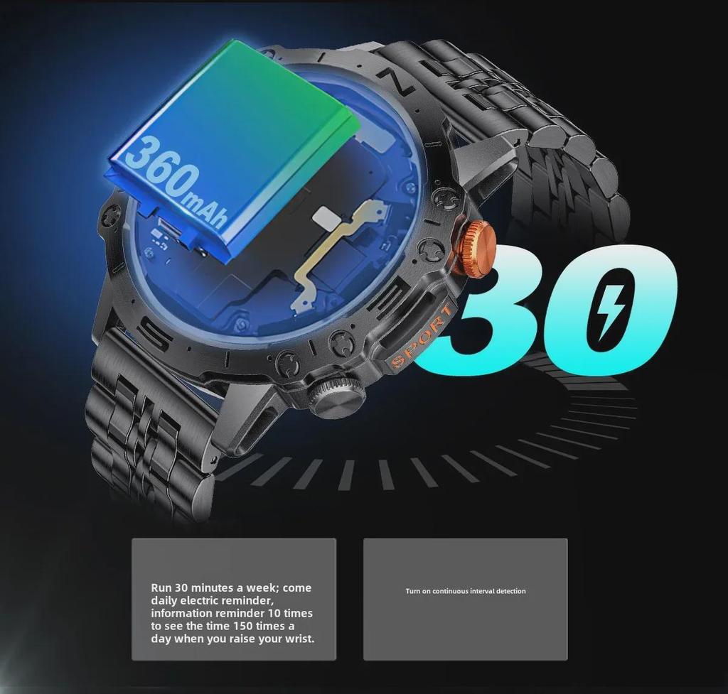 Multi-Function Smartwatch: Outdoor-Ready, Waterproof, Heart Rate & Blood Pressure Monitor with Bluetooth Calling