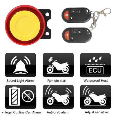 12 V 125db Motosiklet Bisiklet Güvenlik Alarm Sistemi Hoparlör 1 Takım Anahtar Kabuk Motor Çalıştırma Anti-hırsızlık Scooter Uzaktan Kumanda