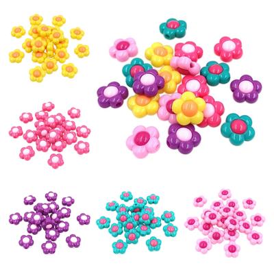 Hochwertige Mode 10 Stück Einfarbig Blume Lose Perlen Schmuck Zubehör Kreative Anhänger Acryl für Armband Halskette Herstellung
