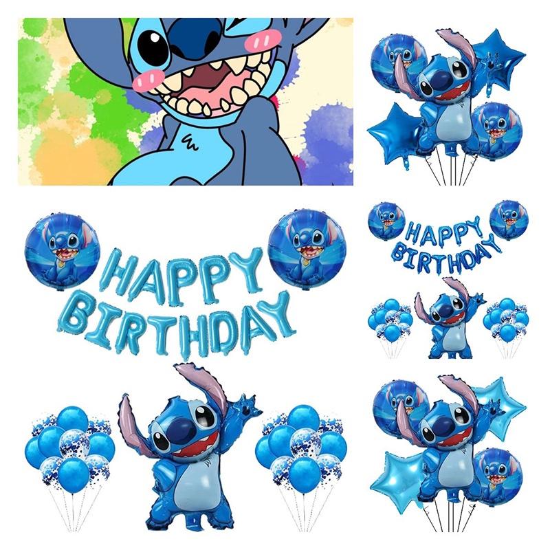 Novo Conjunto de Balões de Folha de Alumínio Lilo e Stitch Para Decoração de Festa de Aniversário e Brinquedos Infantis