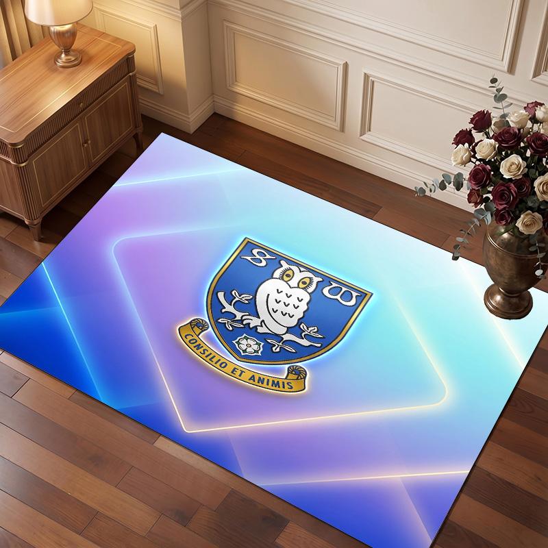 Tappeto in Cristallo di Velluto con Stampa del Sheffield Wednesday Football, Comodo Assorbente d'Acqua Antiscivolo per Pavimenti Interni