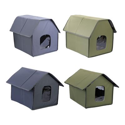 Easy Assembly Outdoor Cats House Insulated for Winter Weatherproof Pet Shelter Comfortable Foldable Shelter