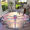 Beautiful dragonfly Round Area Rug,Carpet Rug for Living Room Bedroom Sofa Playroom Decor,Non-slip Floor Mat
