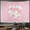 Cute Colors Anime Characters Printed Tapestry Sanrio My Melody Tapestry Room Decoration Home Decoration Bedroom Wall Hanging